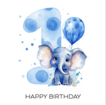 Age 1 Blue Elephant