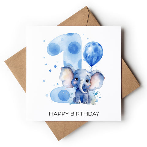Age 1 Blue Elephant