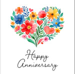 Happy Anniversary Flower Heart