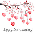 Happy Anniversary Branch With Hearts