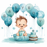 Baby Boy With Blue Balloons