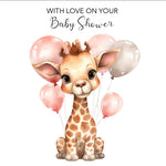 Baby Shower - Giraffe With Balloons
