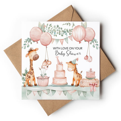 Baby Shower - Giraffes With Cake