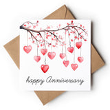 Happy Anniversary Branch With Hearts