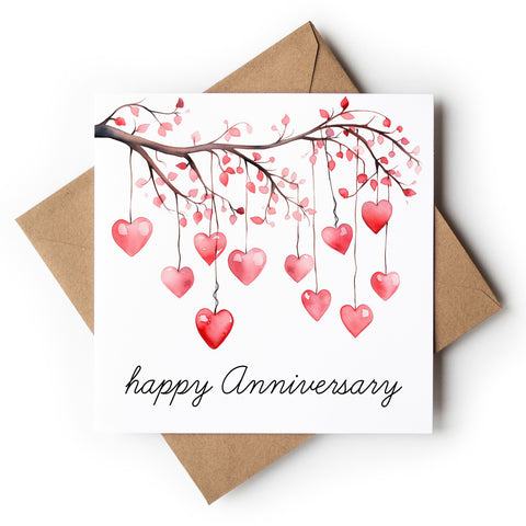 Happy Anniversary Branch With Hearts