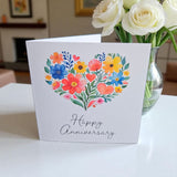 Happy Anniversary Flower Heart