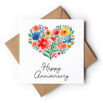 Happy Anniversary Flower Heart