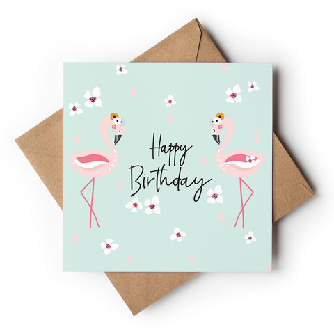 Two Pink Flamingoes
