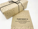 Black Dots - Recycled Kraft Wrapping Paper Sheet