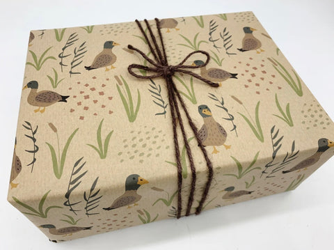 Ducks - Recycled Kraft Wrapping Paper Sheet