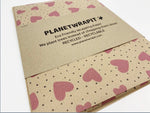 Pink Hearts - Recycled Kraft Wrapping Paper Sheet