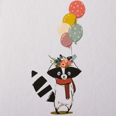 Raccoon With Balloons