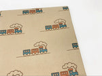Trains - Recycled Kraft Wrapping Paper Sheet